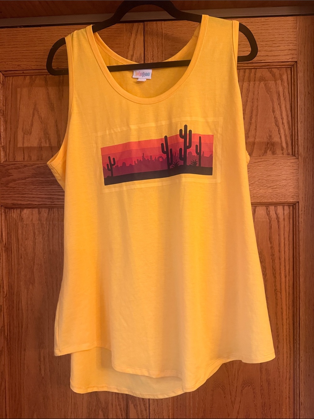 LuLaRoe Yellow Desert Cactus Tank NWOT 3x